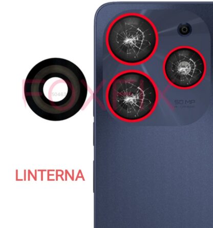 VIDRIO CAMARA TECNO SPARK 10 PRO - LINTERNA